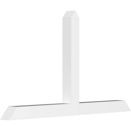 Ekena Millwork Portland Architectural Grade PVC Gable Bracket, 60"W x 35"H x 4"D x 4"F, 14/12 Pitch GBP060X35X0404POR00
